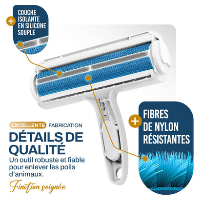 Linéaume Pelage – Brosse anti-poils réutilisable pour chiens et chats
